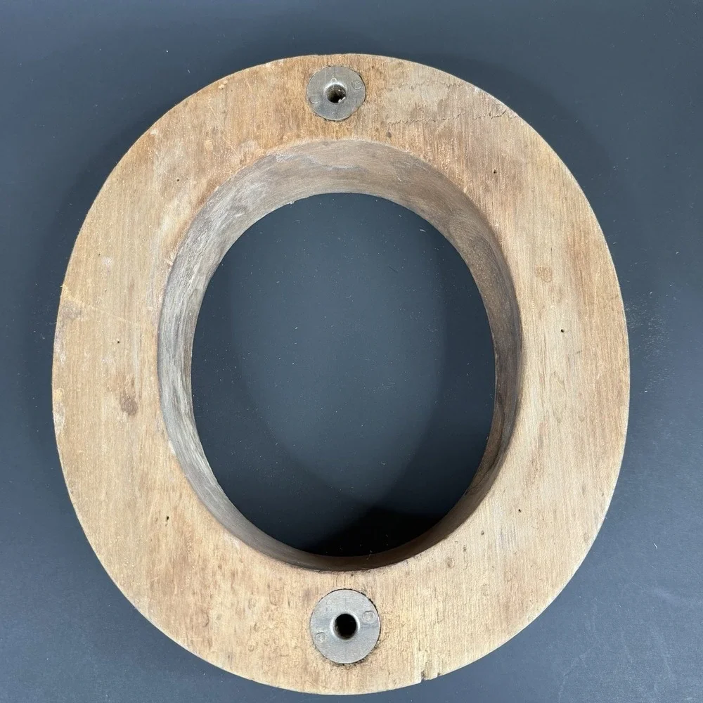 Antique Unmarked Wood Hat Block Millinery Hatters Brim Mold Form 7‎ 708